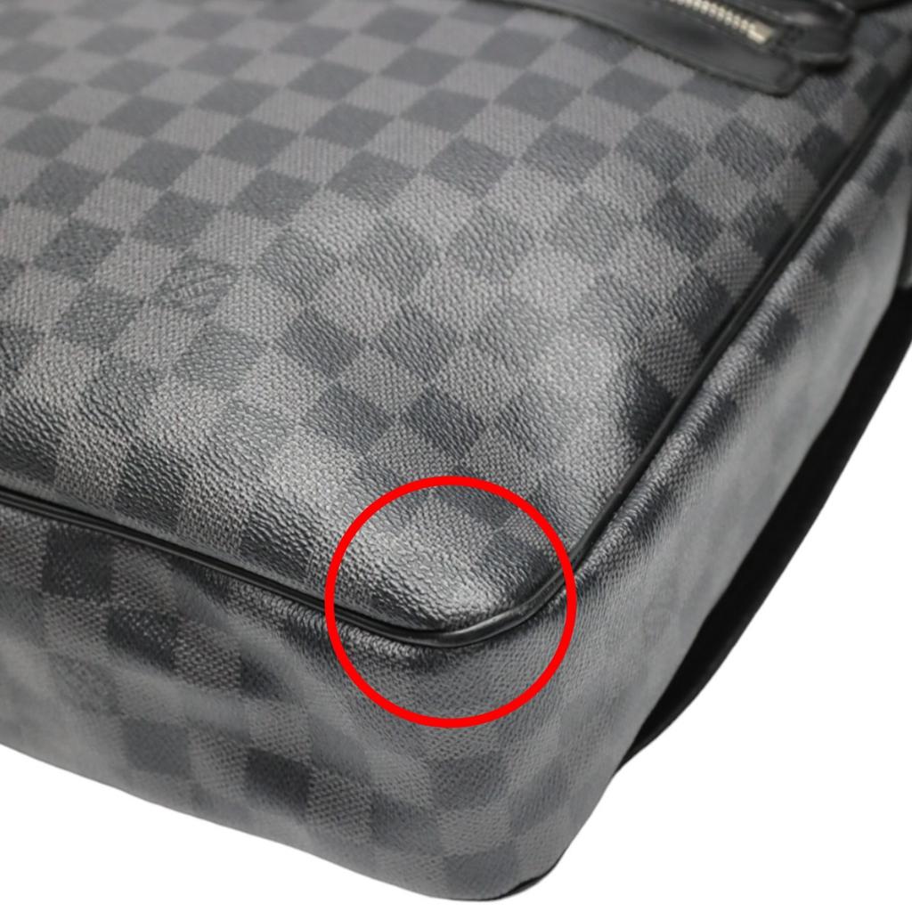 LOUIS VUITTON Damier Grafitte Daniel GM Shoulder Bag leather black unisex N58033 Used