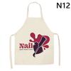 Nail Polish Lipstick Beauty Kitchen Women Apron Household Cleaning Cotton Linen Pinafore Salon Home Cooking Baking Adult Bib