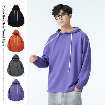 Modemarke Herbst Hoodie Herren neue amerikanische Street Fashion offen lässig lose einfarbig passende Hoodie
