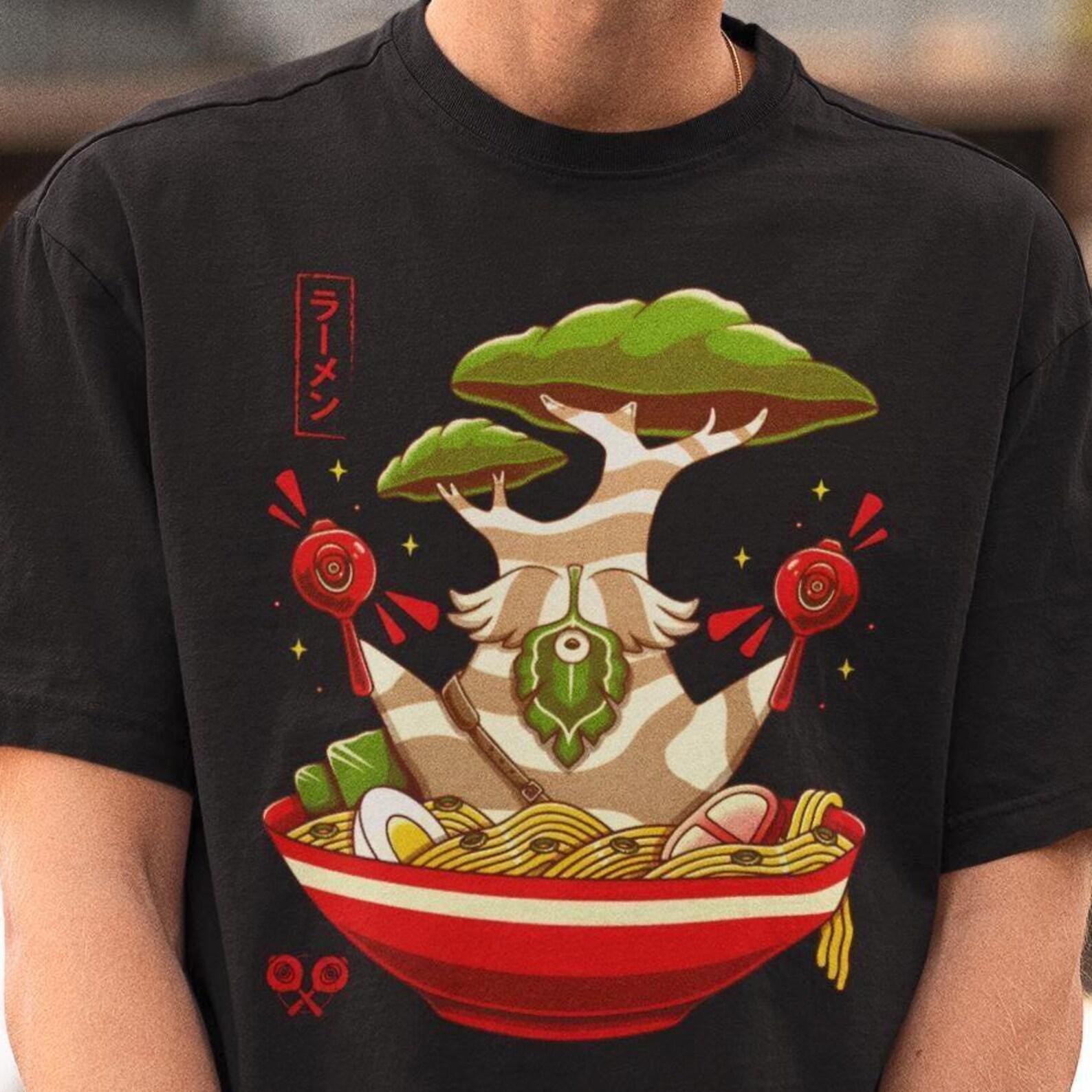 Korok Ramen Bowl Shirt - Legend of Zelda Tee,Hestu Maraca Art,BotW Fan Gift L