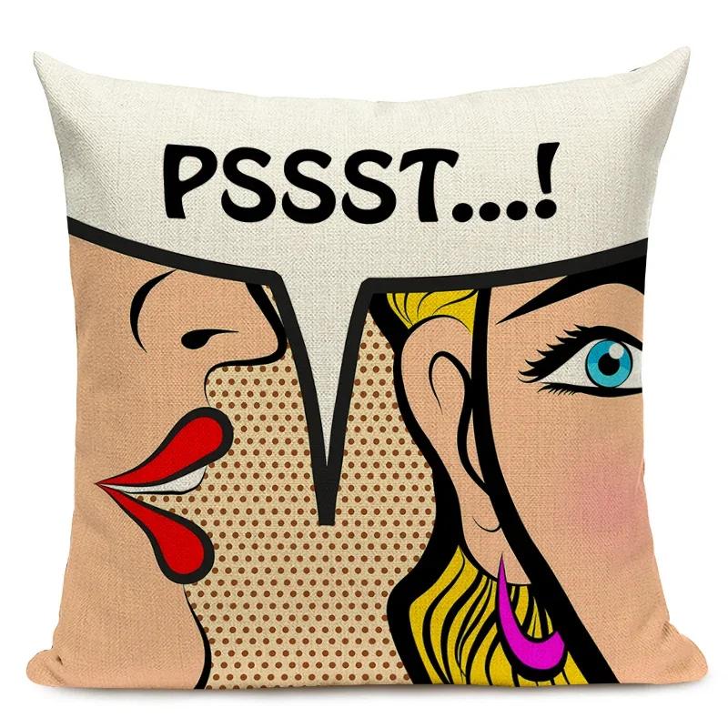 American Anime Pop Art Printing Cushion Cover Home Sofa Decor Pillowcase Car Seat Decorative Pillow Case Capa Almofada
