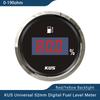KUS New 52mm Auto Marine Fuel Oil Level Gauge Meter 0-190 ohm 240-33ohm with Red  Yellow Backlight 12V/24V for Car Boat