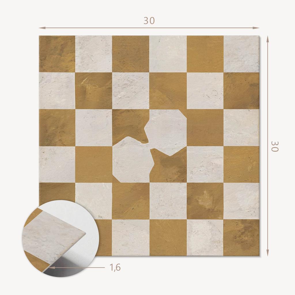 Winylowe Kafelki Ozdobne Z Grafiką Do Kuchni Lub Łazienki Abstrakcyjny Wzór Szachownicy 9X30X30 Cm