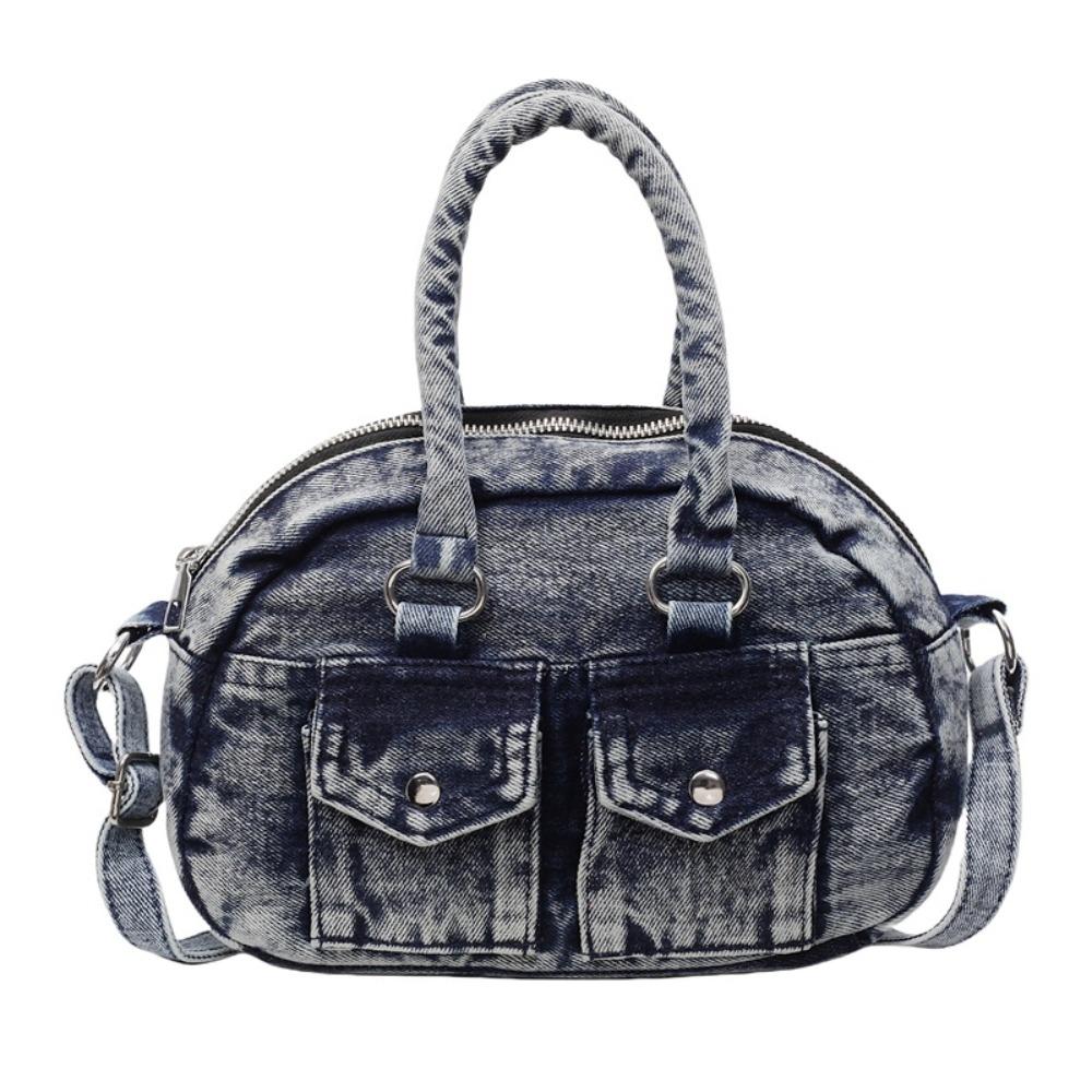 Handbag Retro Denim Bag Underarm Bag Washed Jean Bag Portable Spicy Girl Shoulder Bag  Shopping