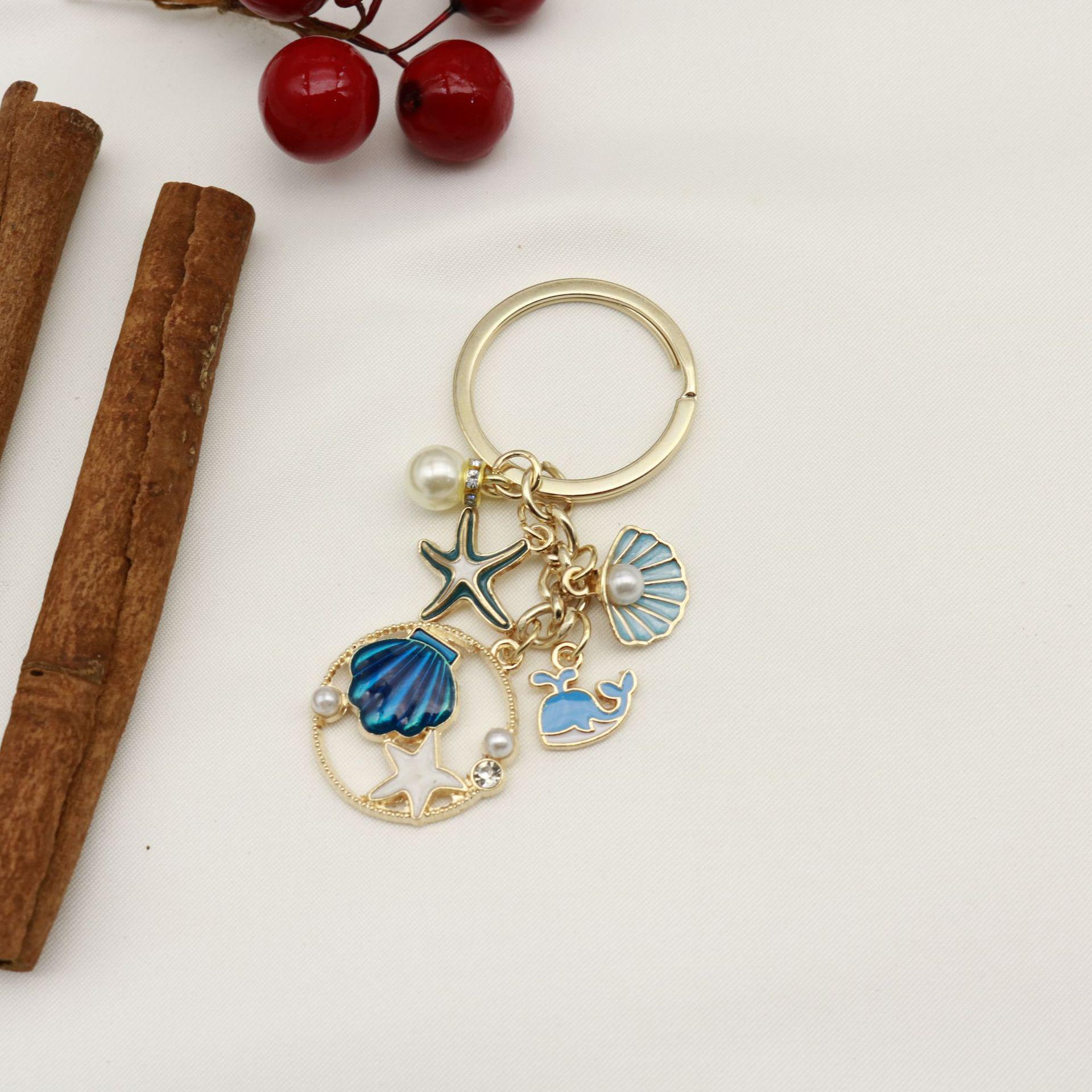 New Ocean Series Keychain: Starfish, Turtle, Mermaid Drip Oil Pendant for Backpack or Car
