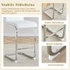Set of 2 Bar Stools in Nordic Style. High-quality white faux leather with silver metal legs. Suitable for restaurants, kitchens. Height: 96.5 cm.