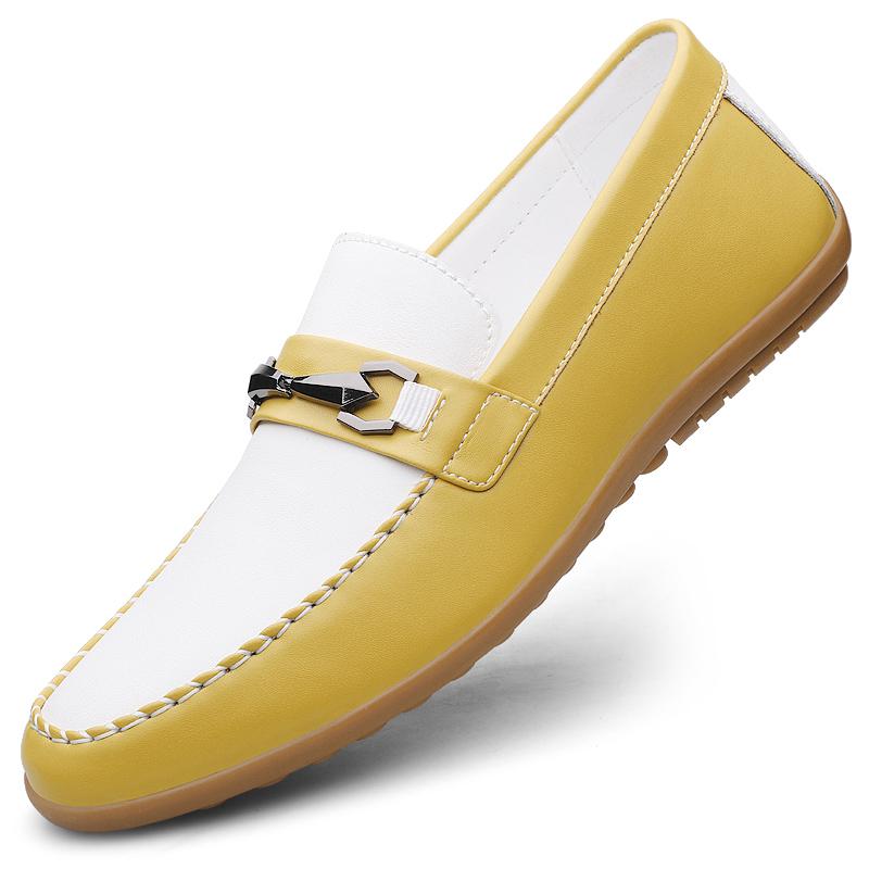 Fashion Stylish Summer Driving Flats Elegantes Men's Casual Shoes Slip on Shoes Ashion Outdoor Lazy Loafers Genuine Leather Mens Shoes