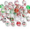 5pcs 12mm Glass Round Beads Christmas Tree Hat Spacer Bead for Keychain Christmas Decoration DIY Jewelry Making Supplies