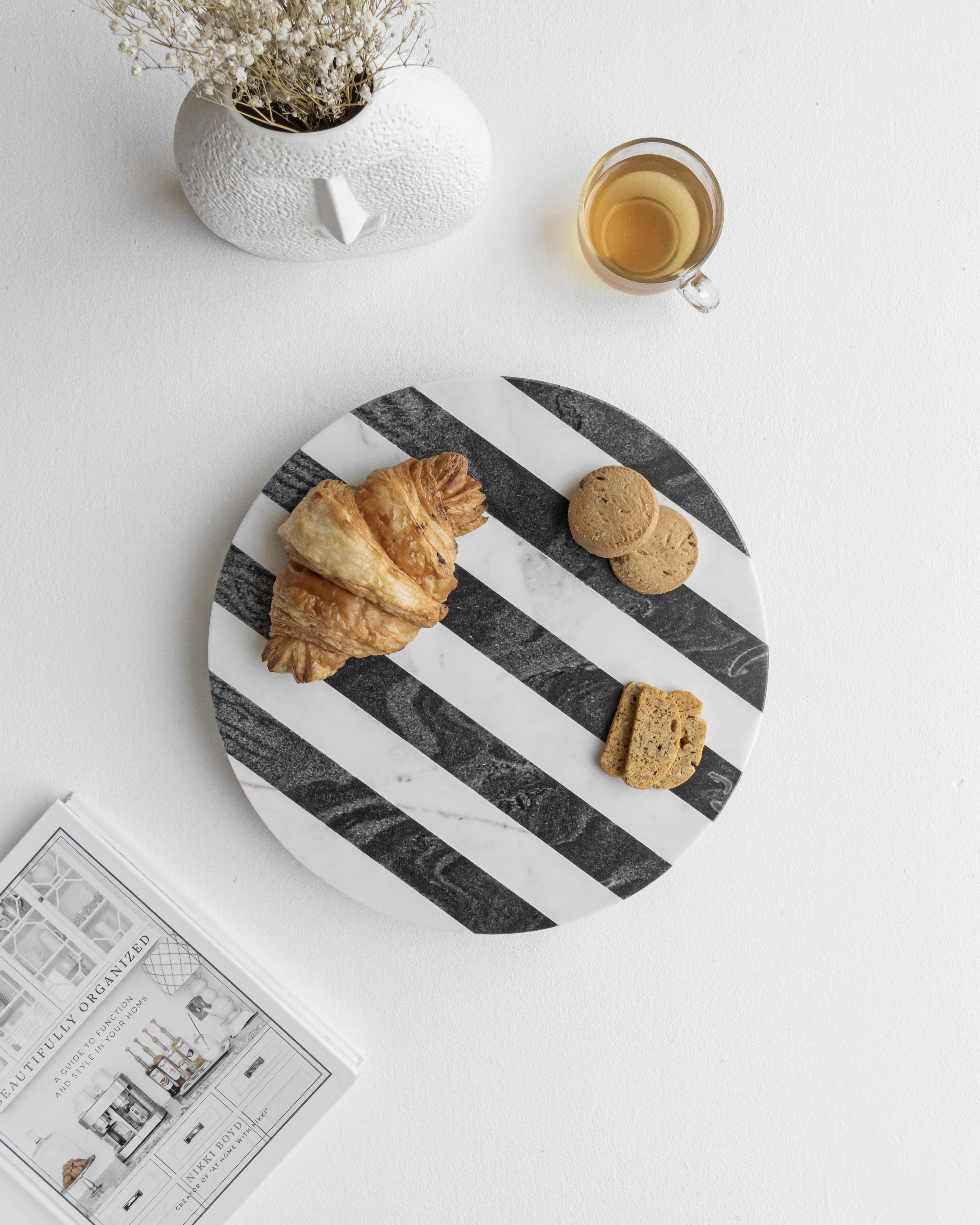 

Marble Lazy Susan: Chic centrepiece, Marble Organiser 12 белый/чёрный