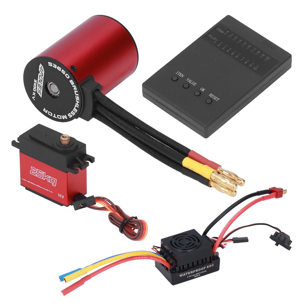 S3650 3100KV Brushless Motor Combo 60A 25kg Servo Sensorless Motor ESC Combo for 1 10 RC Car