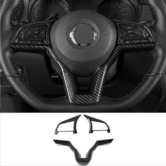 Carbon Fiber Steering Wheel Trim 3pcs For Nissan Sentra - Accessories