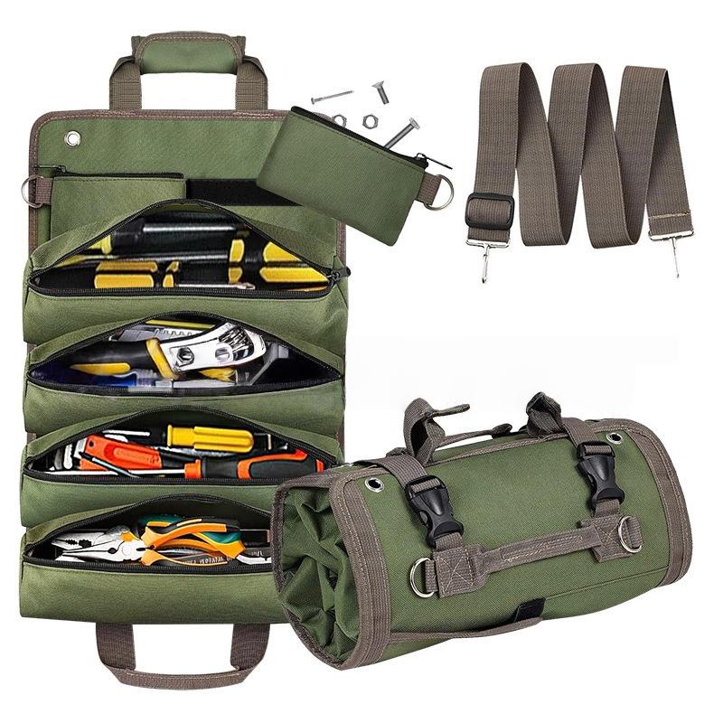 Multi-Purpose Roll Up Tool Bag Waterproof Oxford Fabric