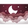 Wallpaper - Moon Dream - Clouds On A Burgundy Sky With Stars For Children