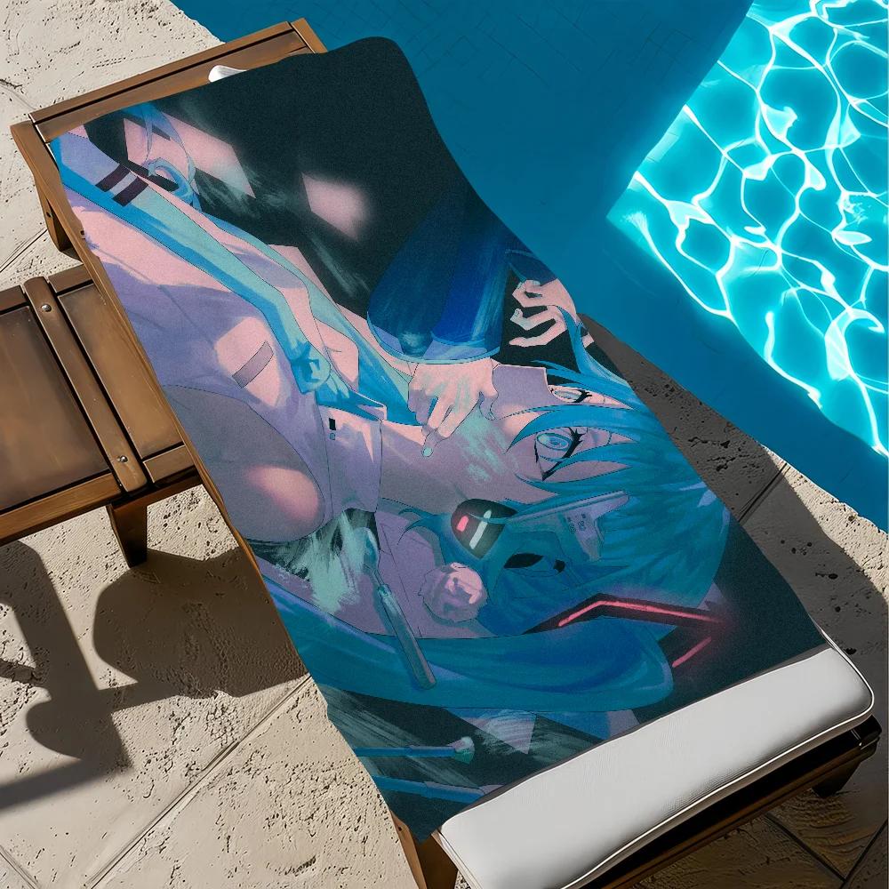 Hatsune Fashion M-Miku Towel Pool Beach Towel Portable Quick Fast Dry Sand Outdoor Travel Swim Blanket Thin Mat Bath Towel