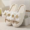 Fashion 2025 Summer Linen Women Slippers Home Slippers Comfortable Thick Sole Platform Ladies Fashion Bowknot Indoor Slipper Wholesale