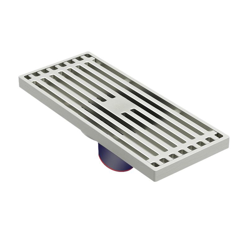Modern  20x8 CM Shower Drain Brass Hotel Washing Romm Bathroom Linear Grate Cover Floor Drain High Flow Rate Floor Drain (as the picture,Brass)