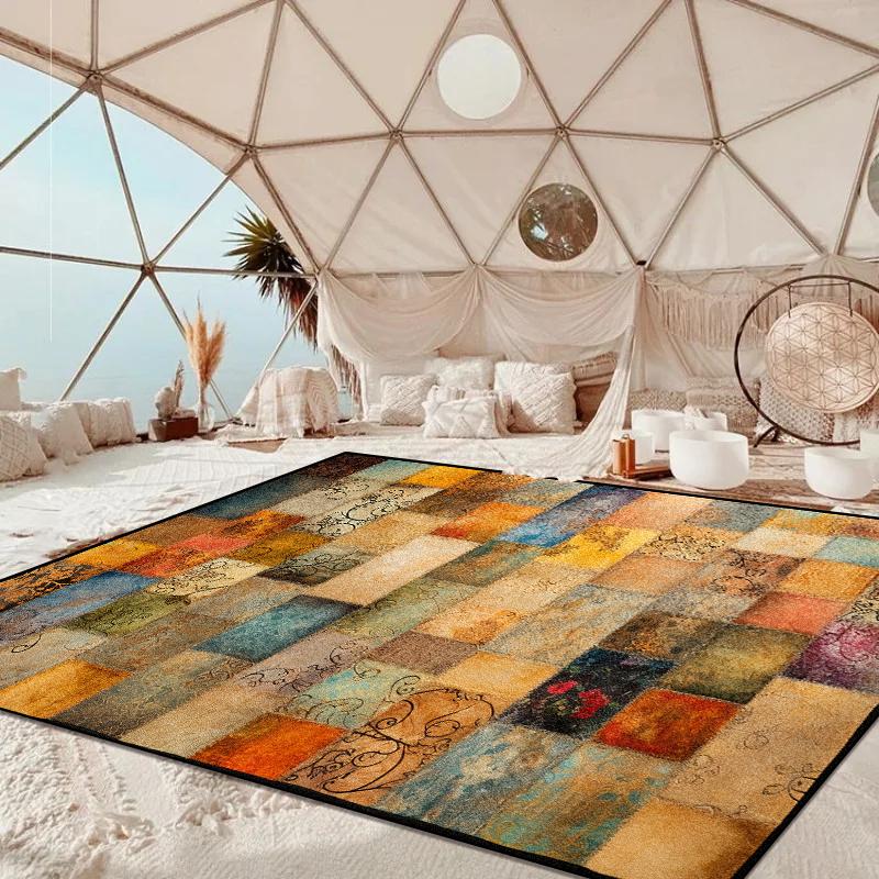 

Bohemian Carpets for Living Room Large Area Carpet Non-slip Bedroom Cloakroom Decoration Rug Washable Sofa Coffee Table Mat 60x90cm