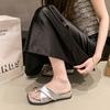 French Flat-bottomed Cool Slippers Women's Shoes Outer Wear 2025 Summer New Fashion Low-heeled Fairy Wind Open-toed Sandals