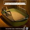 Lilang Extra Large Semi-Enclosed Cat Litter Box with High Rim