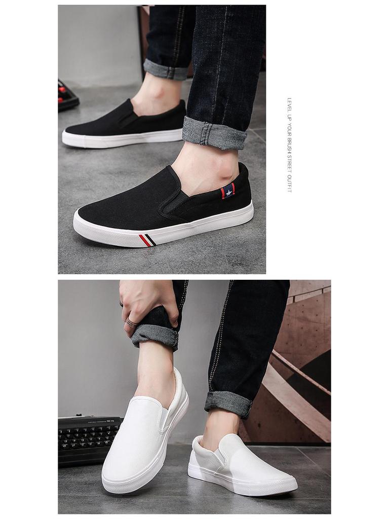 Chaussures Slip-on en Toile XL pour Homme Printemps - Décontractées Tendance Style Coréen
