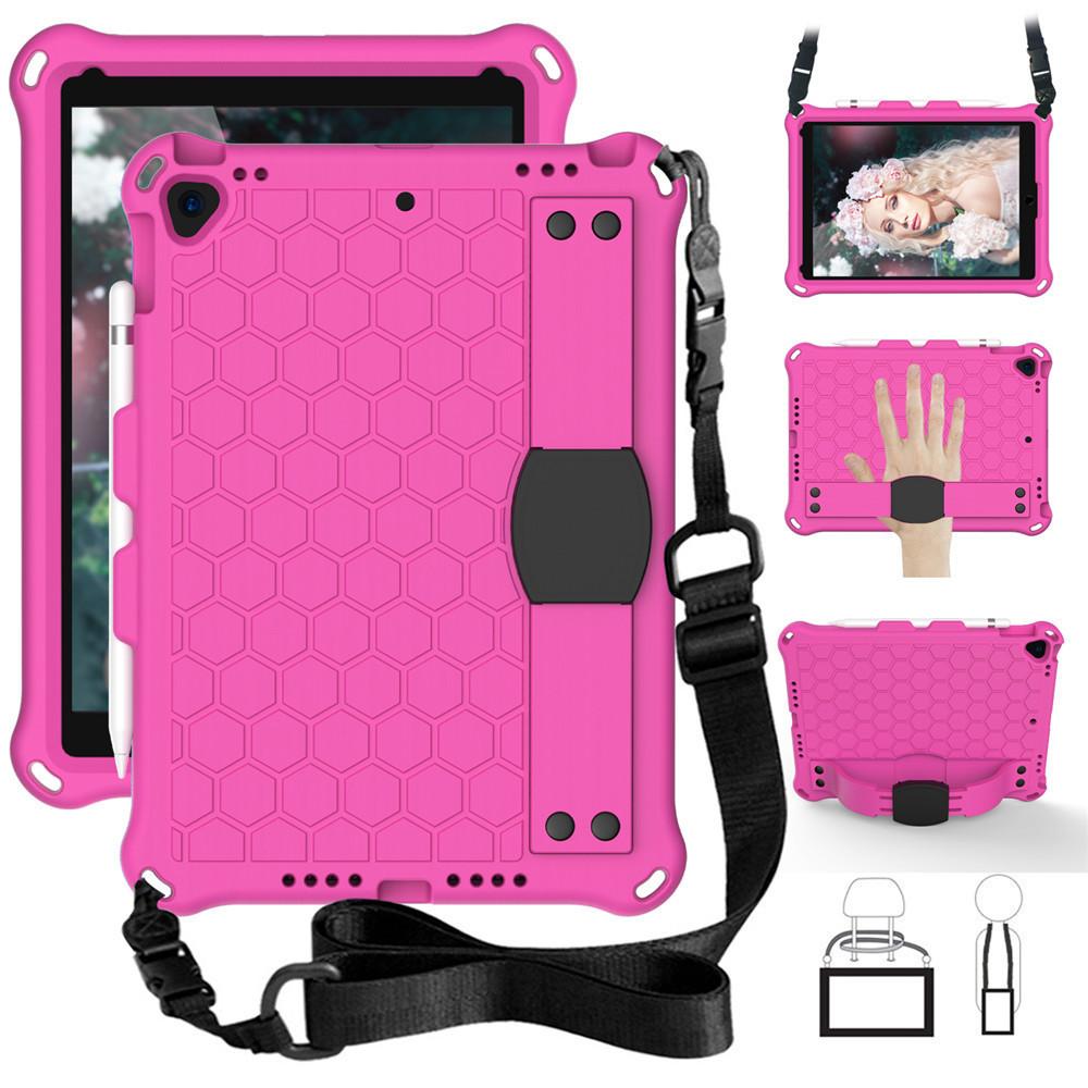 2025 iPad 11 honeycomb protective case, iPad 9.7 tablet case, 10.2 protective case with strap