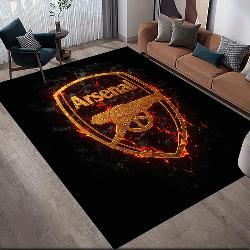 Arsenal Football Club2 Flanellmuster Quadratischer Teppich, Teppich, Teppich für Wohnzimmer Schlafzimmer Sofa Spielzimmer Dekoration, Rutschfeste Fußmatte