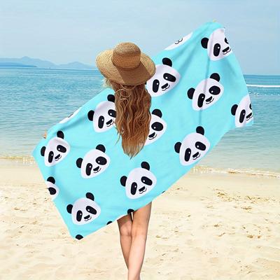 Quick Dry Panda Beach Towel, Absorbent Bath Towel for Yoga Swimming Camping Travel Holiday Outdoor Use
