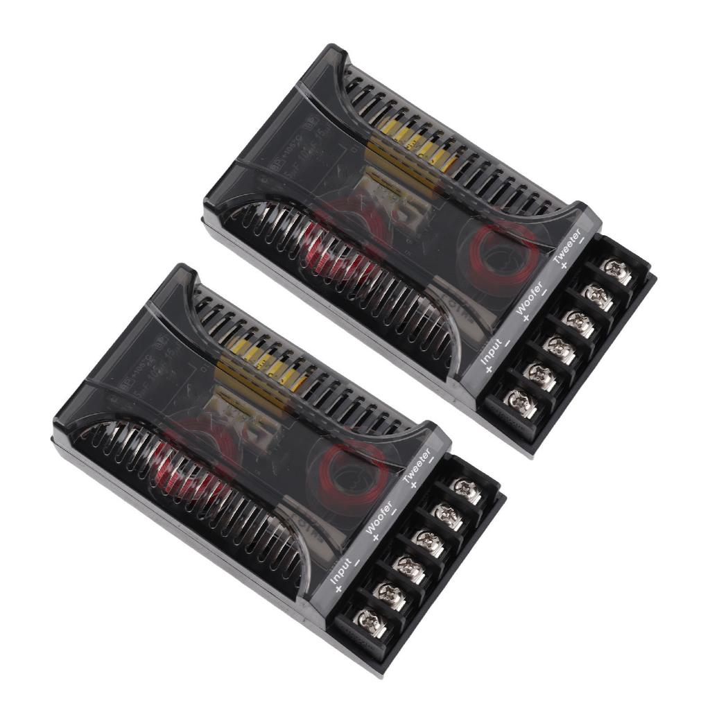 2Pcs 2 Way Car Audio Crossover Overcurrent Protection Universal Heat Dissipation Speaker Frequency Divider