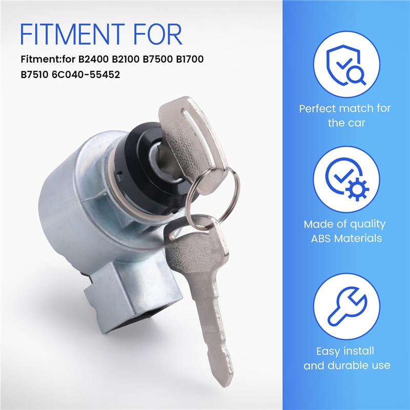 Ignition Key Switch Lock For Kubota B2400 B2100 B7500 B1700 B7510 6C040-55452