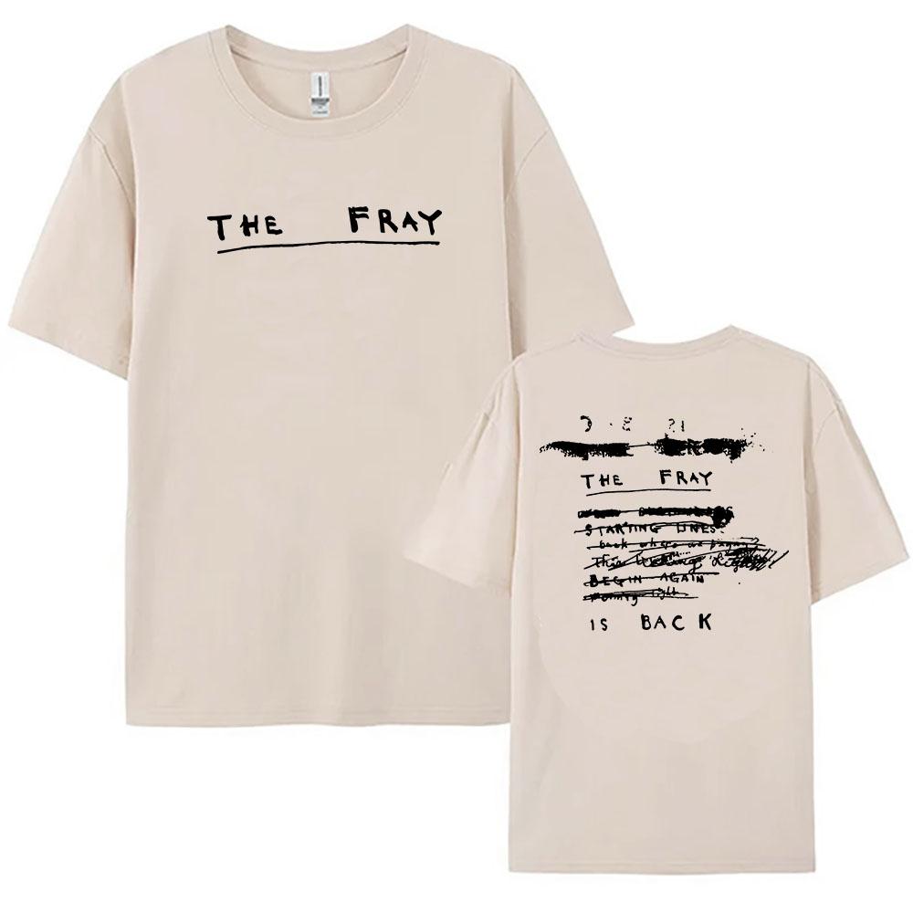 THE FRAY Pásmové Grafické Tričko s Krátkým Rukávem Bavlna Volné Pánské Tričko Unisex Streetwear Těžká Mentální Ležérní Pánské/Dámské Oblečení Tričko