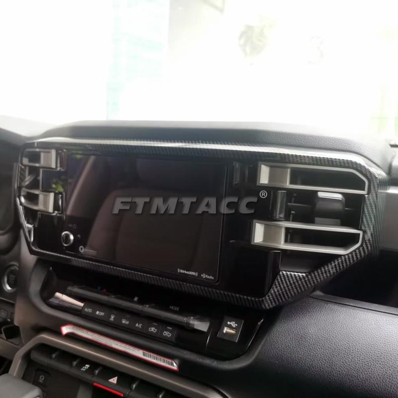 Für Toyota Tundra 2022 2023 ABS Karbonfaser-Stil Glashebe-Rahmenabdeckung Dekorativer Aufkleber Innenraum-Modifikation