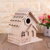 For Creative Wooden Bird House Breeding Cage Box Feeding Nest Garden Backyard Pendant Simulation Fence Birdhouse Decorat X3UC