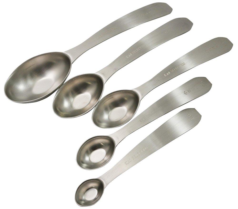 KAI SELECT100GL Oval Measuring Set of 5 Spoons, (DH3129)