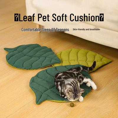Four Seasons Leaf Cat & Dog Sleeping Mat - Bite-Resistant Pet Floor Pad & Cage Cushion