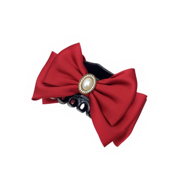 Autumn Winter Large Bow Hair Clip - High-End Japanese Korean Shark Clip for Women