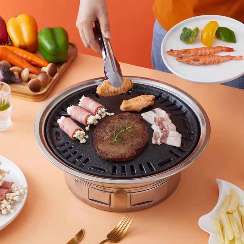 Hearthside Tea Brewing Korean-style Portable BBQ Charcoal Grill - Round Outdoor Household Stove