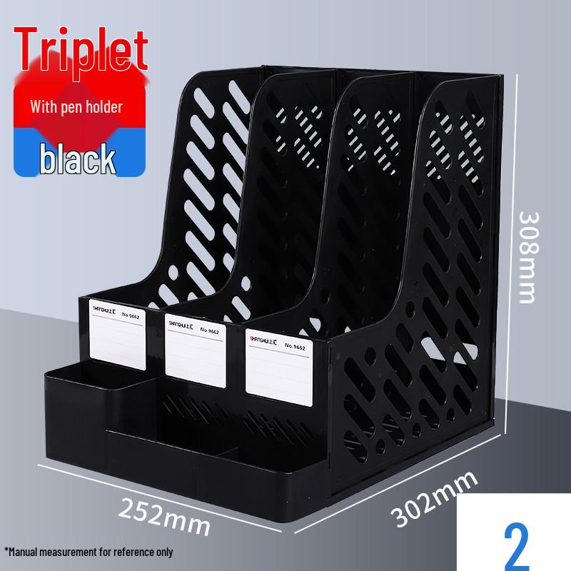 Four-Layer File Holder Organizer with Dividers for Office Supplies