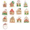 8/16Pcs Candy Color Cottage Hanging Ornaments Mixed Pattern Cabin Hanging Decoration  New Year