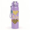 1PC Be Kind Multi Hearts 750ml Color Plastic Sports Water Bottle Leakproof Flip Straw Lid Suitable for Sports Office Home Use