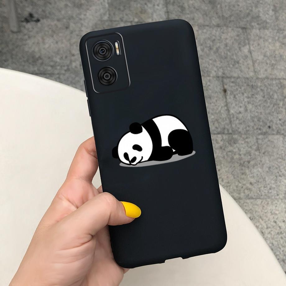 For Motorola Moto E22 Moto E22i Case Soft Matter Black Silicone Back Cover For MotoE22 E 22 Coques Cartoon Cute Fundas For Child
