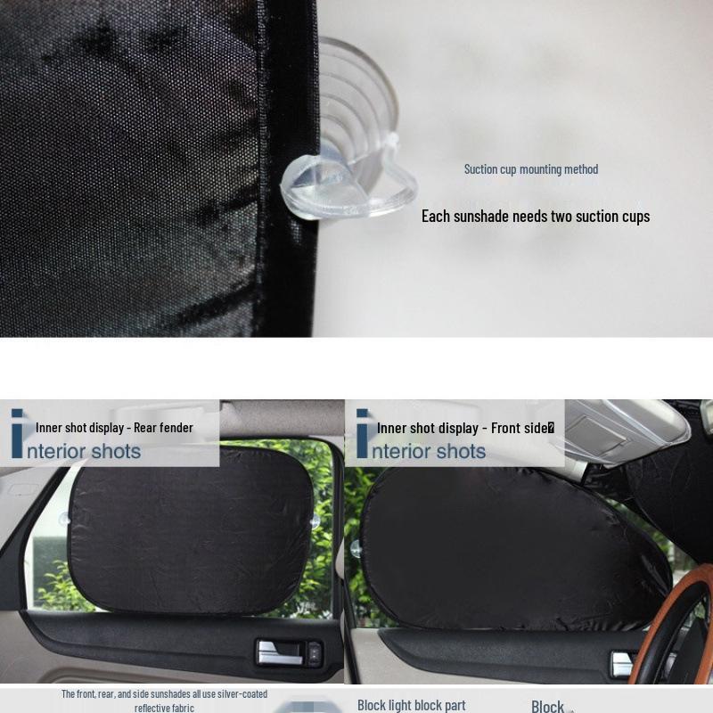 Silver Sunshade Cover for Front & Rear Windshields - Heat Insulation & Sun Protection