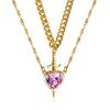 1Pc Gothic Punk Sword Heart Creative Couple Necklace for Women Men Lovers Sparkling Heart Pendant Jewelry Accessories Gifts