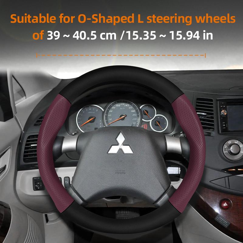 Cwnqah1 Cwmvjg1 Suitable for Mitsubishi Breathable Leather Matte Carbon Fiber Texture Steering Wheel Cover, Suitable for Outlander Phev Sport Eclipse