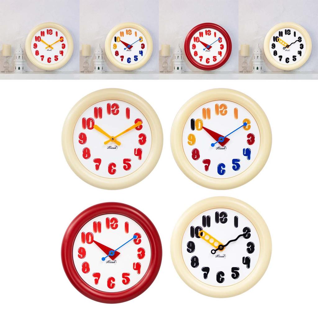 Nordic Wall Clock Art Clock Unique Round Mute Decorative Clocks Timepiece for Bedroom Dining Room Study Indoor Decoration