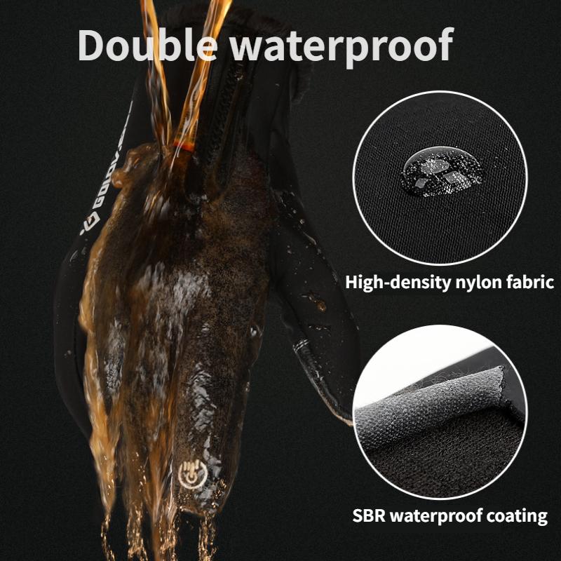 Winter Gloves Warm Waterproof, Thermal Cotton Cycling Gloves for Men Women with Touch Screen, Cold Weather Drving Gloves for Bike  Skiing Snow