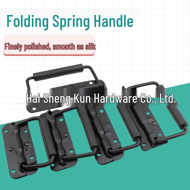 Black Spring-Loaded Folding Handle for Aluminum Tool Cases