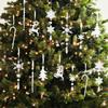 Clear Shatterproof Acrylic Snowflake Icicles Christmas Decorations With Reindeer For Home Party Tree