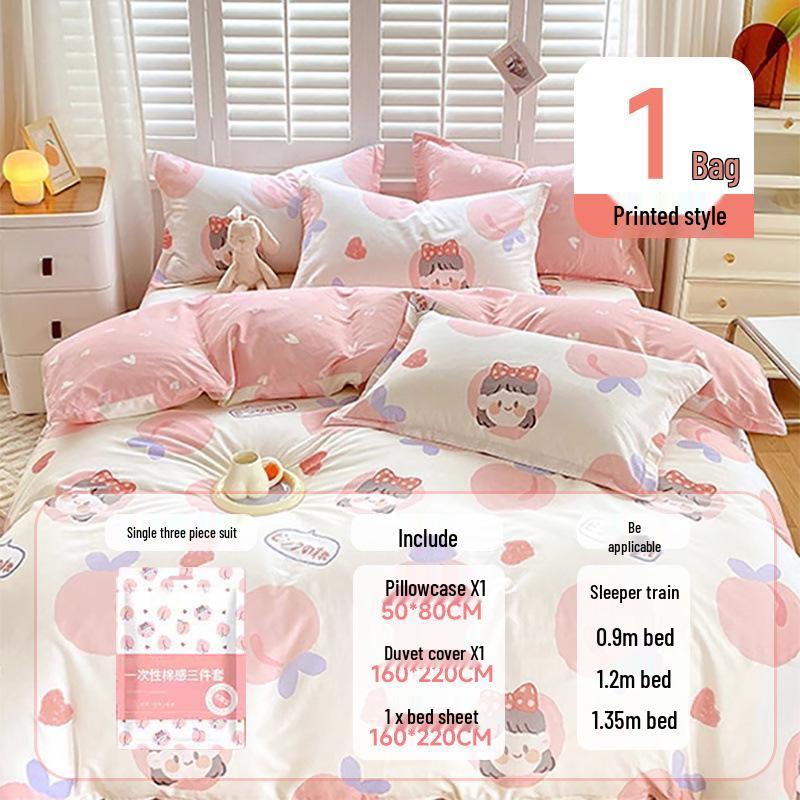 Anti-Bacterial Disposable Bed and Duvet Set: 4-Piece Travel Pack for Hotels, Business Trips, and Train Sleepers