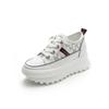 Platform white shoes women's 2025 spring and summer new breathable versatile low-top shoes casual inner height increase lace-up shoes women's shoes