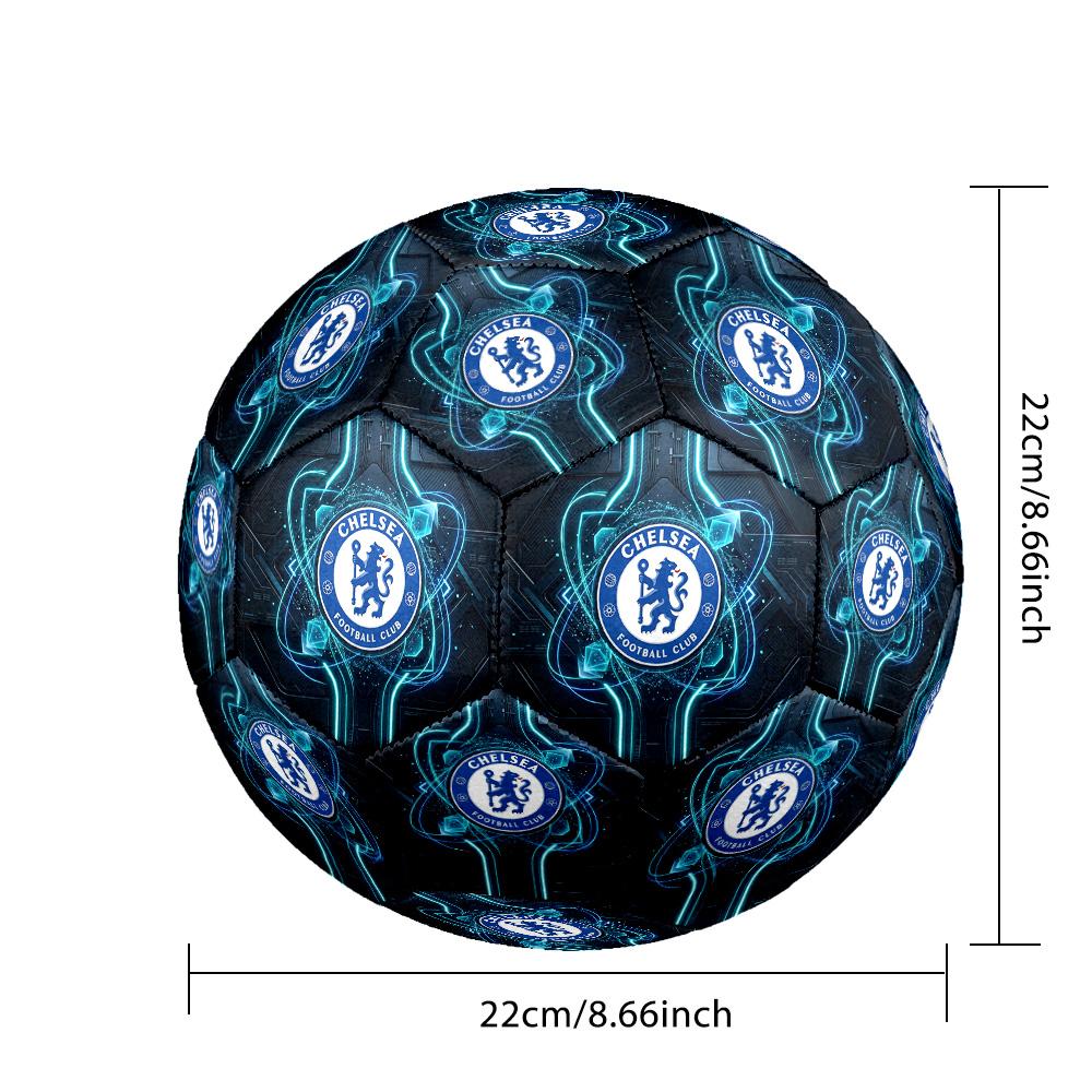 Chelsea FC Theme Soccer Ball Size 5 Soccer Ball Soft Touch Professional Training Football for Outdoor Sports
